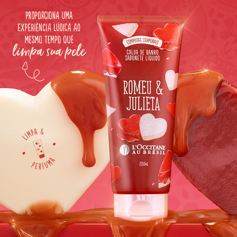 Romeu e Julieta Calda de Banho Sabonete Líquido 200ml