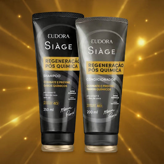 Combo Siàge Regeneração Pós Química: Shampoo 250ml + Condicionador 200ml